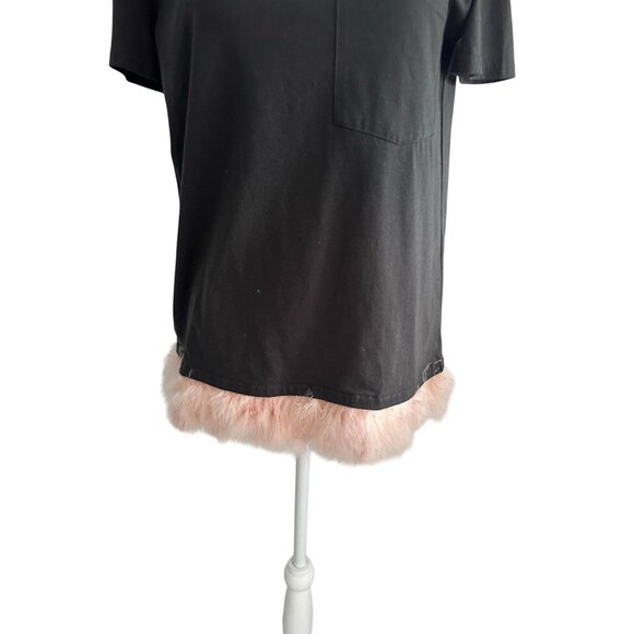 ZARA Faux Feather Trim T Shirt Sizs Small NEW with tags never worn - Picture 5 of 6
